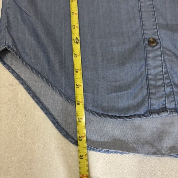 C&C California Chambre Denim Shirt Women Small Roll Up Sleeve Button Up - Picture 10 of 10